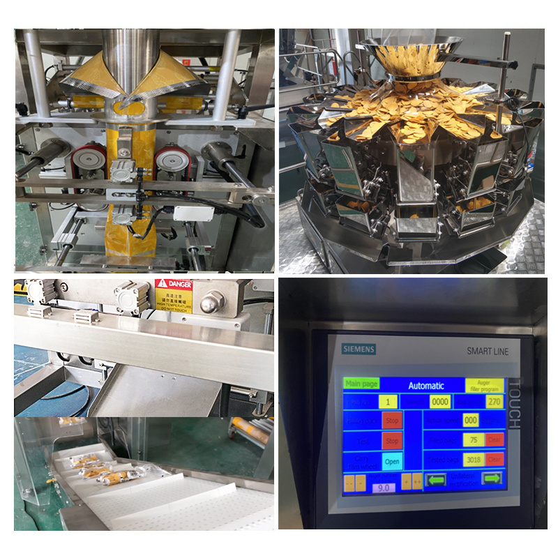 Fully automatic corn flakes snacks macaroni packing multi-function Solid granular food packaging machine