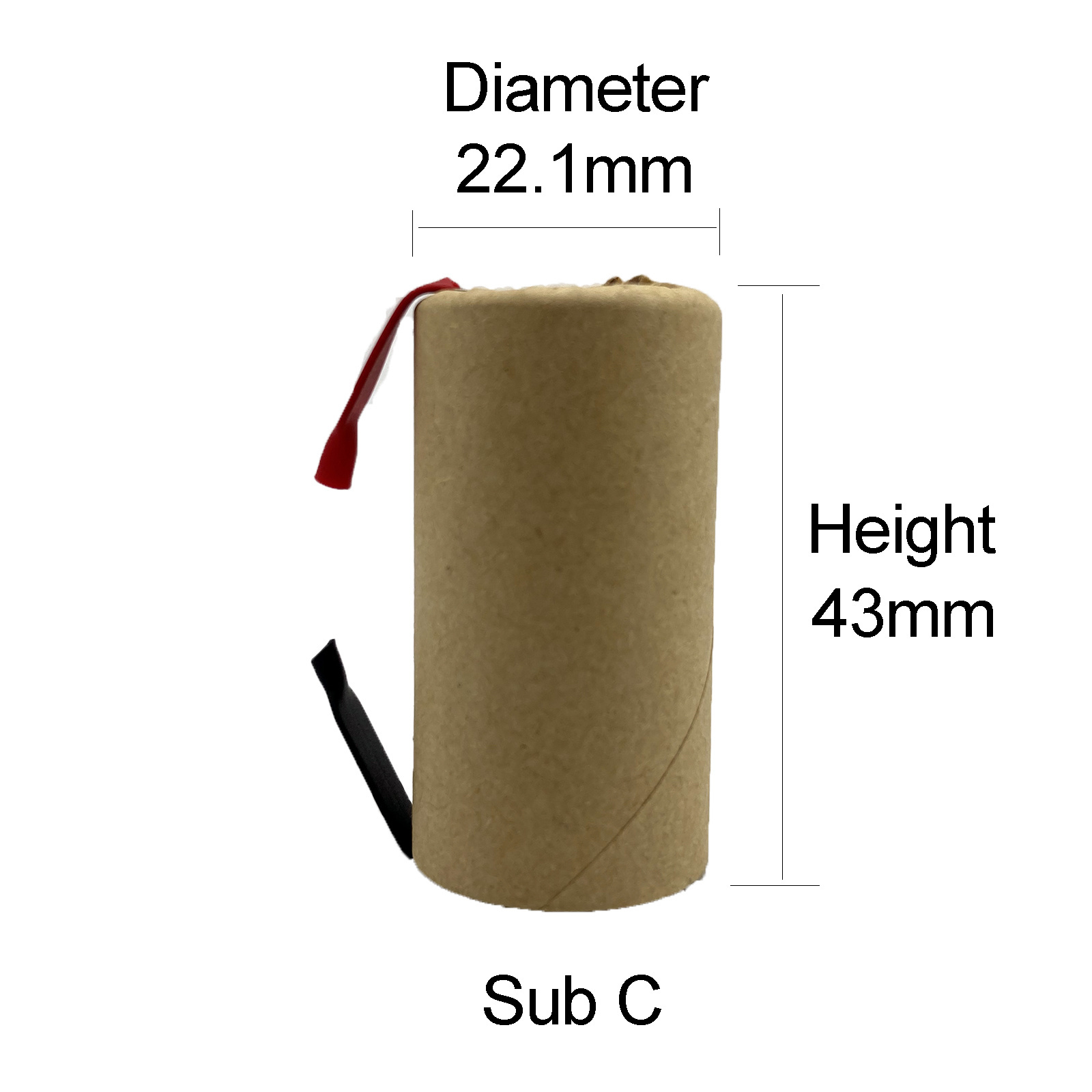 NiCad batteries SC rechargeable cells 1.2V Ni-Cd Sub C 1800mAh battery with tabs