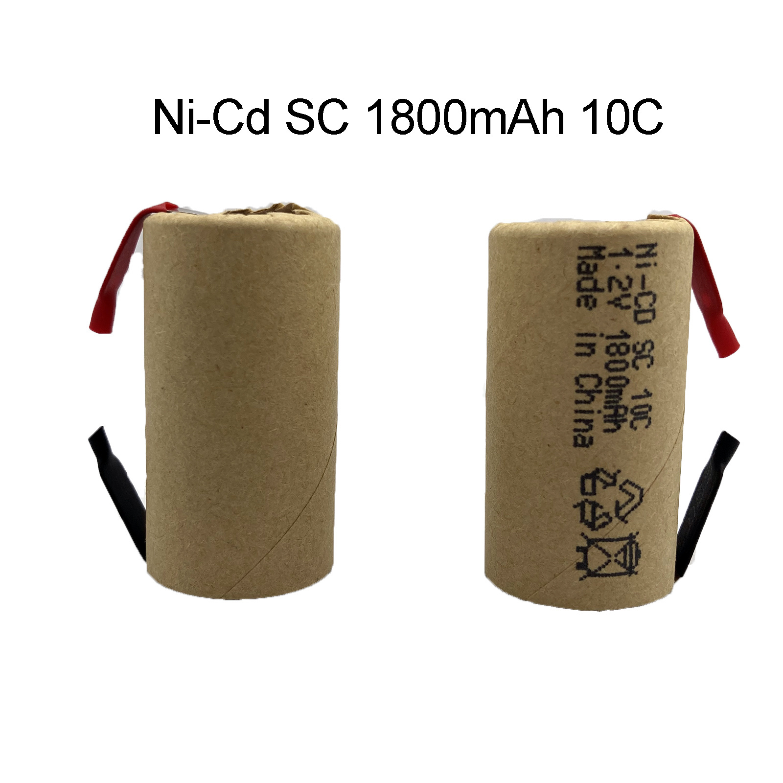 NiCad batteries SC rechargeable cells 1.2V Ni-Cd Sub C 1800mAh battery with tabs