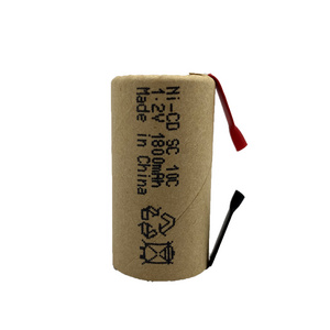 NiCad batteries SC rechargeable cells 1.2V Ni-Cd Sub C 1800mAh battery with tabs