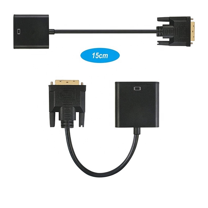 DVI 24+1 Pin Dual Link to VGA 15Pin Active Cable Adapter vga2dvi converter DVI to VGA Data line Computer monitor butt joint