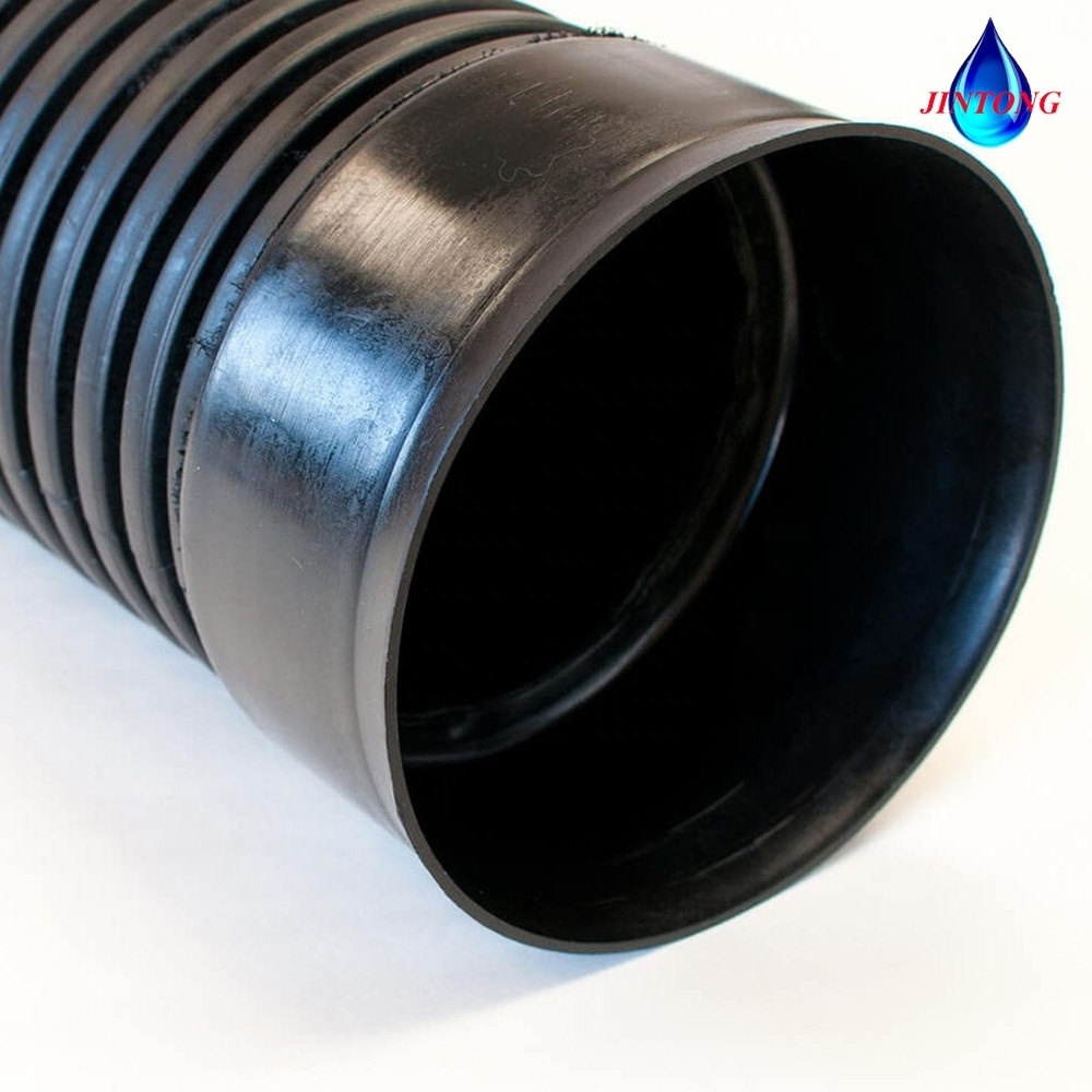 12 inch black corrugated double wall plastic culvert pipe for drain/HDPE double wall pipe/100 corrugated pipe