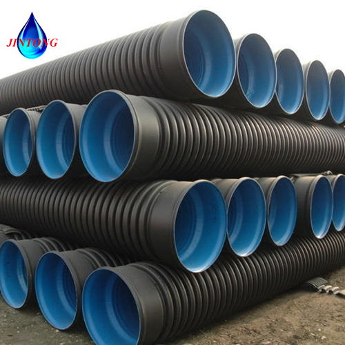 12 inch black corrugated double wall plastic culvert pipe for drain/HDPE double wall pipe/100 corrugated pipe