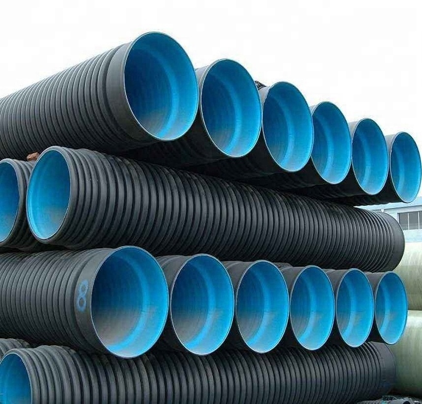 Hdpe double  wall corrugated pipe SN6 800MM Drainage pipe dwc hdpe plastic tubes/culvert pipe/100 corrugated pipe