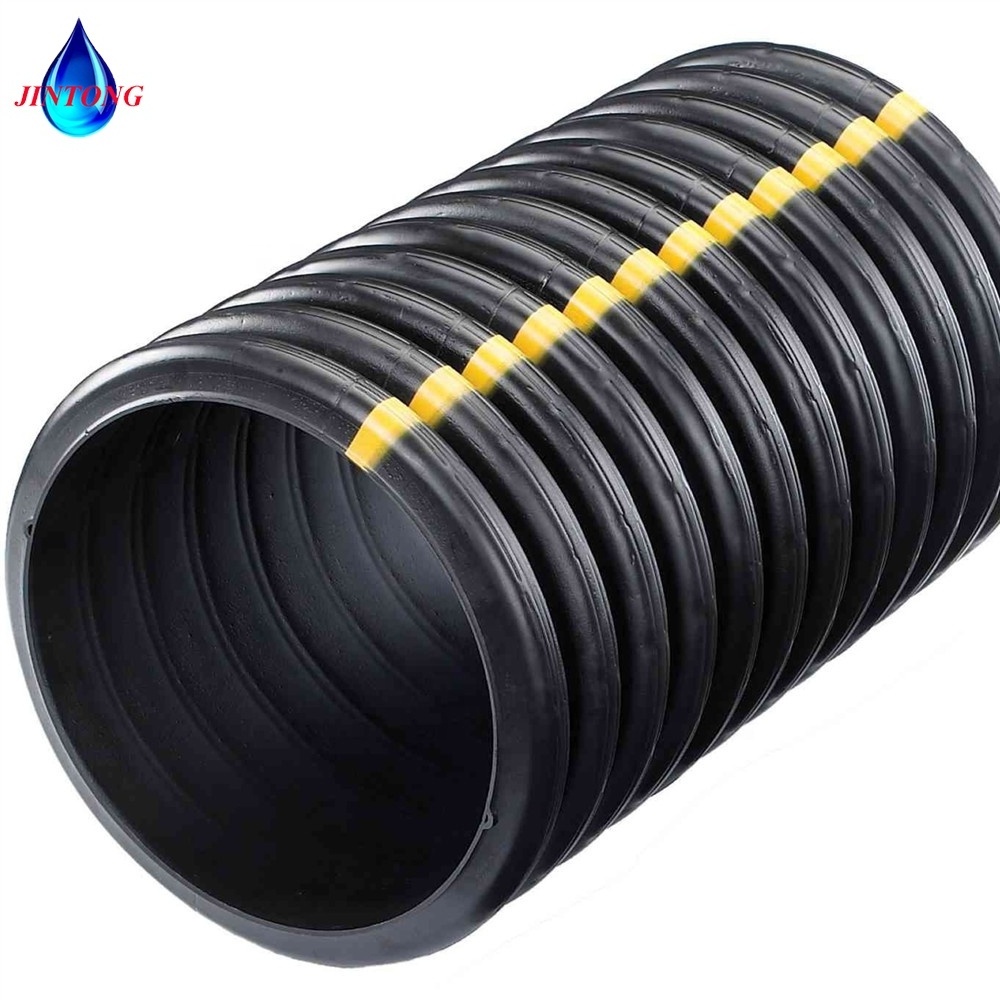 12 inch black corrugated double wall plastic culvert pipe for drain/HDPE double wall pipe/100 corrugated pipe