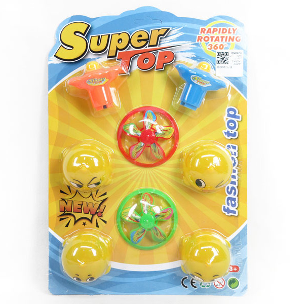 Jinming New style smile super top car and flying saucer rapidly rotating 360 spinning top toys with light