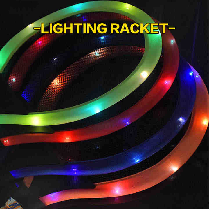 Jinming Children Outdoor Beach Sports Games Tennis Racket and Balls Set Flash Light Up Kids Luminous Badminton Racquet