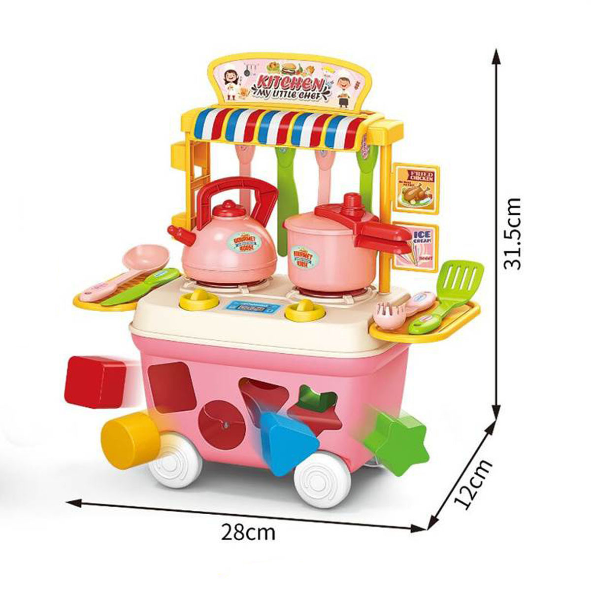 Jinming Pretend Play Sets Kids Kitchen Toy Storage Box Children Educational Cooking Stove Kitchen Toy