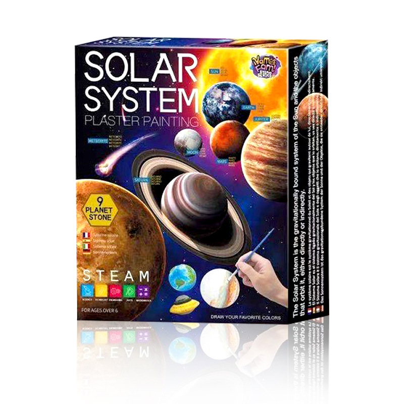 Wholesale Educational DIY Color Painting Toy Plaster Game Solar System Model Mould and Paint Craft Kit for Kids