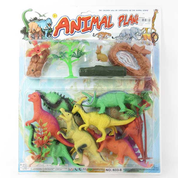 Promotional plastic wild animal playing set wholesale mini dinosaurs toys set