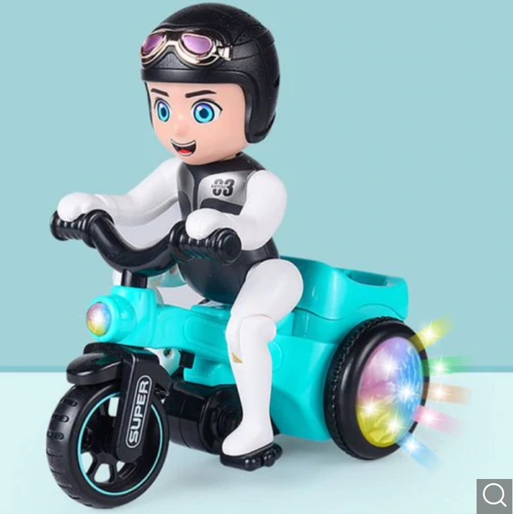 Wholesale children plastic toy vehicles car model electric stunt tricycle toy for kids