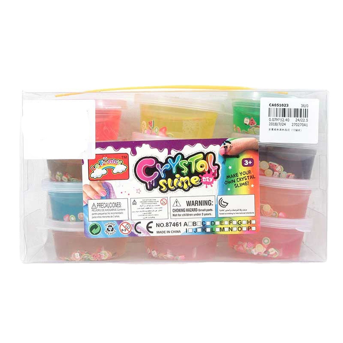 Jinming 12 Pack DIY Soft Transparent Clay Playdough Fluffy Clear Fruit Slime Crystal Mud Set Toy