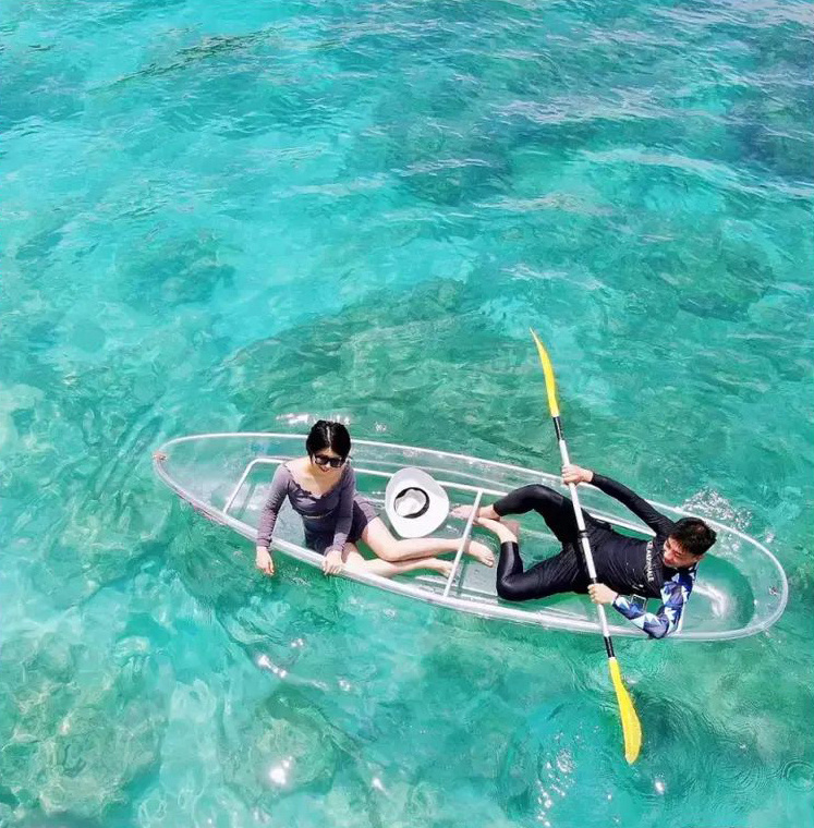 High-quality Transparent kayak Multi-person Kayak Water Transparent Boat Canoe clear bottom boat