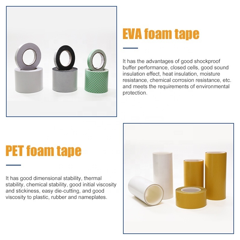 Custom Double Sided Acrylic Foam Tape Very High Bonding Thin Mounting Automotive adhesive foam waterproof double sided tape