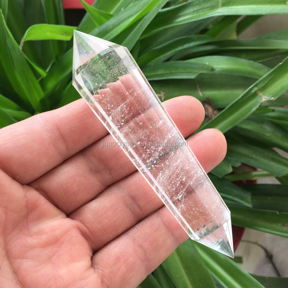 Wholesale Natural Vogel Style Clear Quartz Crystal 16 sided Wand Point for decoration