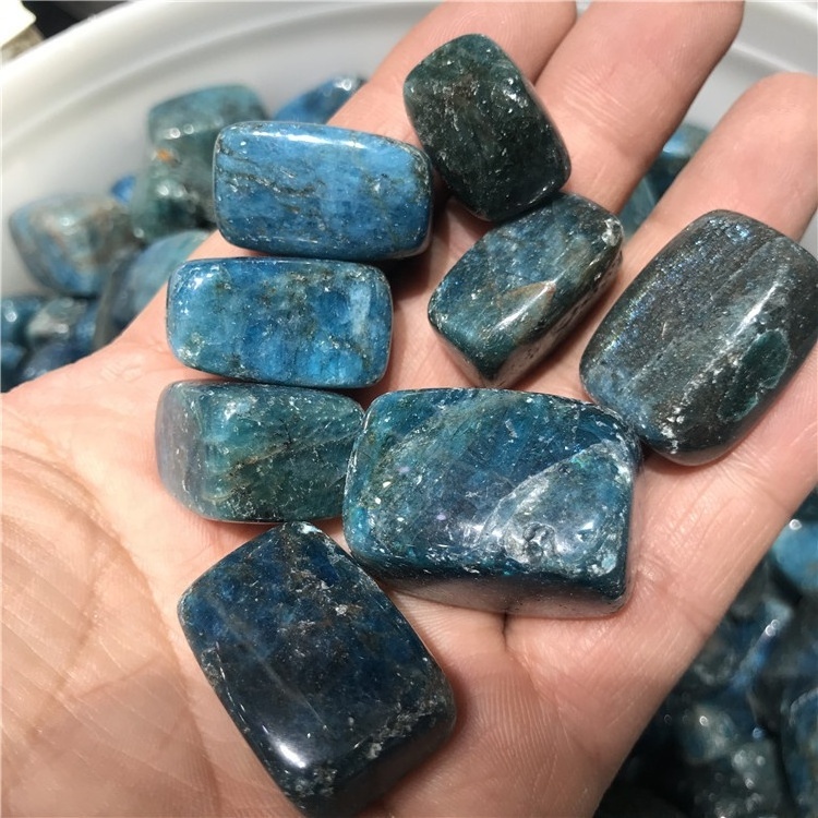 Wholesale Natural Blue Apatite Tumbled Crystal Stone Gravel Gemstones for Healing