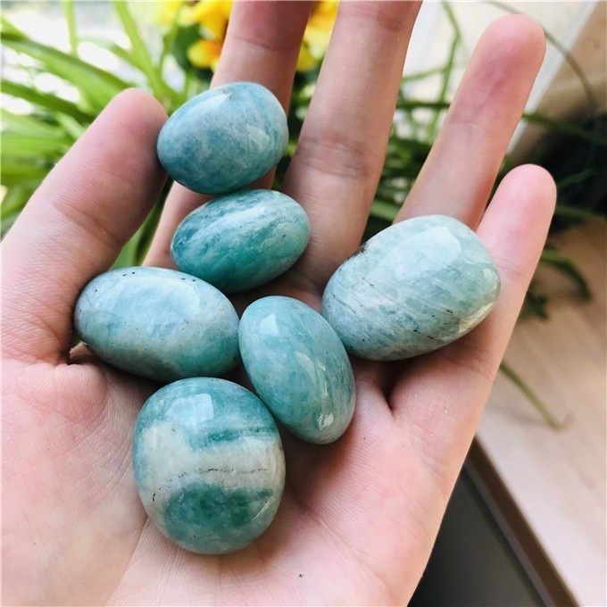 natural polished crystal stone healing  amazonite crystal tumbled stone