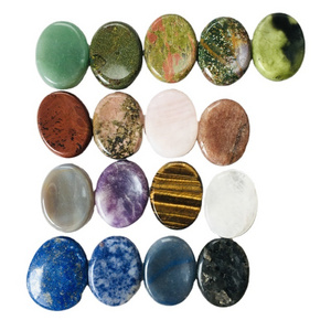 Wholesale  polished lapis lazuli worry stone palm natural crystal Decompression stone