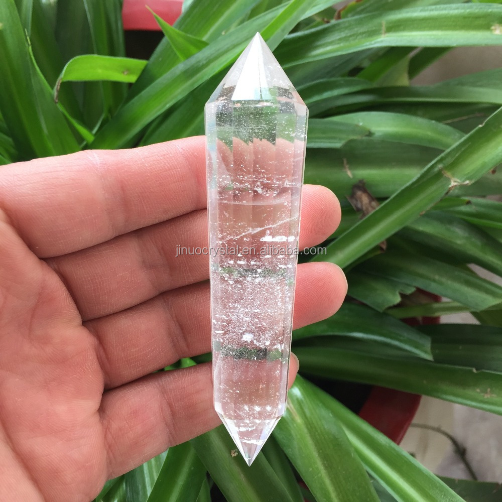 Wholesale Natural Vogel Style Clear Quartz Crystal 16 sided Wand Point for decoration