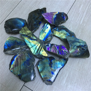 Wholesale Natural rough labradorite stone slab raw gemstone crystal slices