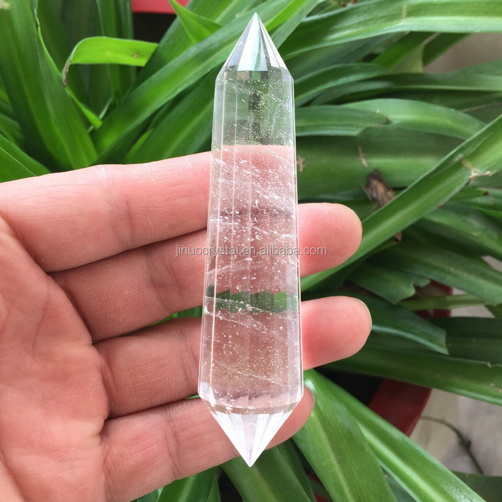 Wholesale Natural Vogel Style Clear Quartz Crystal 16 sided Wand Point for decoration