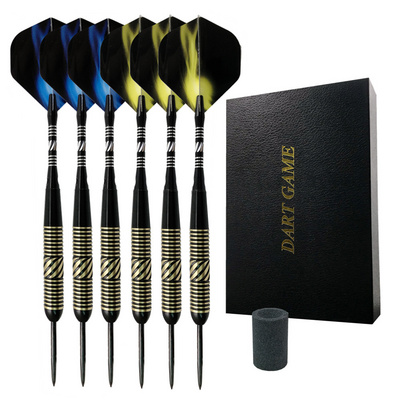 Dart with Metal Tip for Dartboard, 6 Steel Darts with Steel Tip, Box for Storage 23 Gram Professional Steel Darts Arrow Set