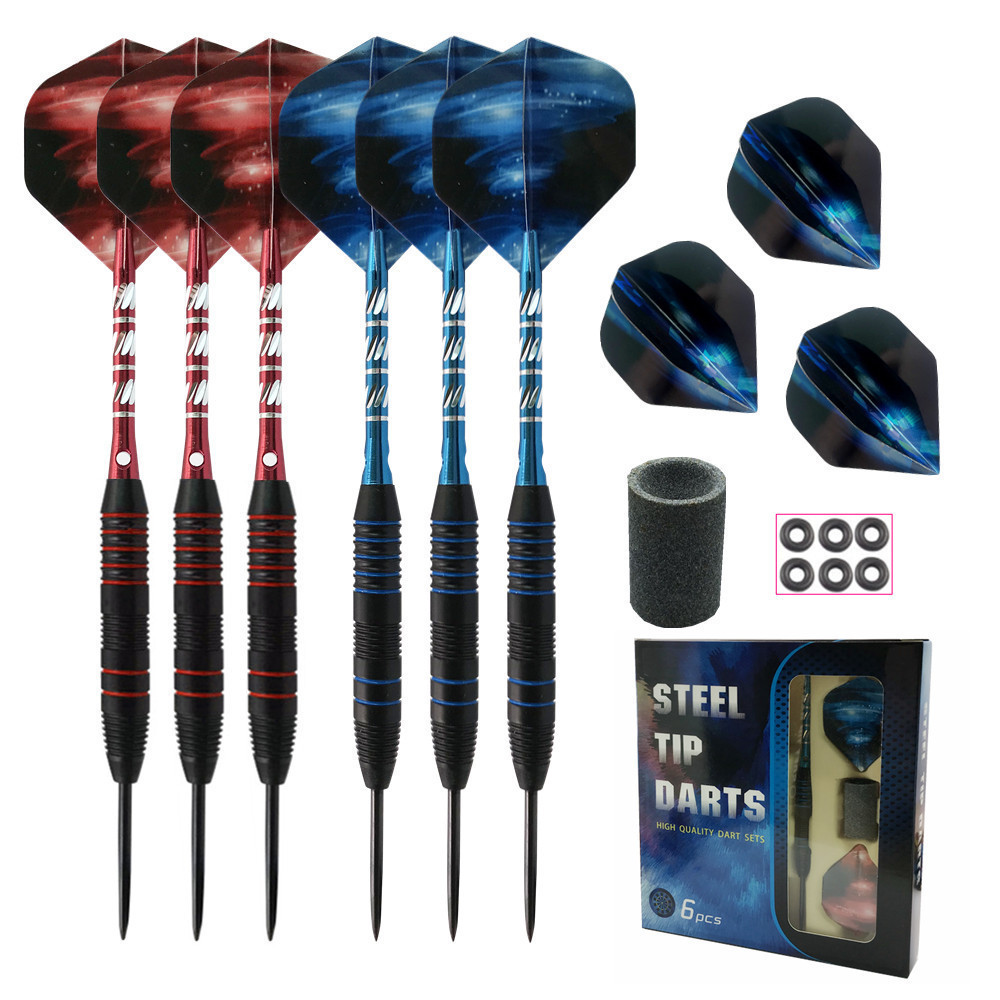 Dart with Metal Tip for Dartboard, 6 Steel Darts with Steel Tip, Box for Storage 23 Gram Professional Steel Darts Arrow Set