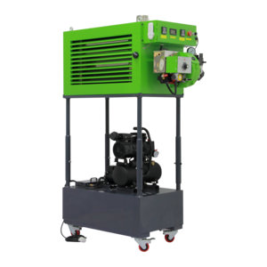 Small Portable Waste Oil Heater With Adjustable Rack, 100L Oil Tank, Air Compressor