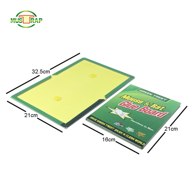 Humane Smart Large No Kill Yellow And Green Sticky Glue Rodent Adhesive Live Catch Gum Pad Board Books Paper Mice Rat Mouse Trap