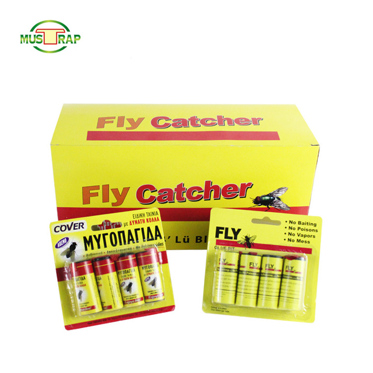 With 4 Rolls Sticky Catch Flies Paper Flying Glue Trap Ribbon Fly Catcher