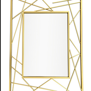 Nordic Modern Large rectangle Wall Mirror Art  Gold Metal Frame Minimalist Design for Home Decor