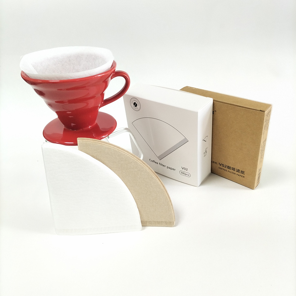 V Filter 02 Natural Unbleached Cone Coffee Filters Disposable Pour Over Coffee Filter (2-4 Cups)