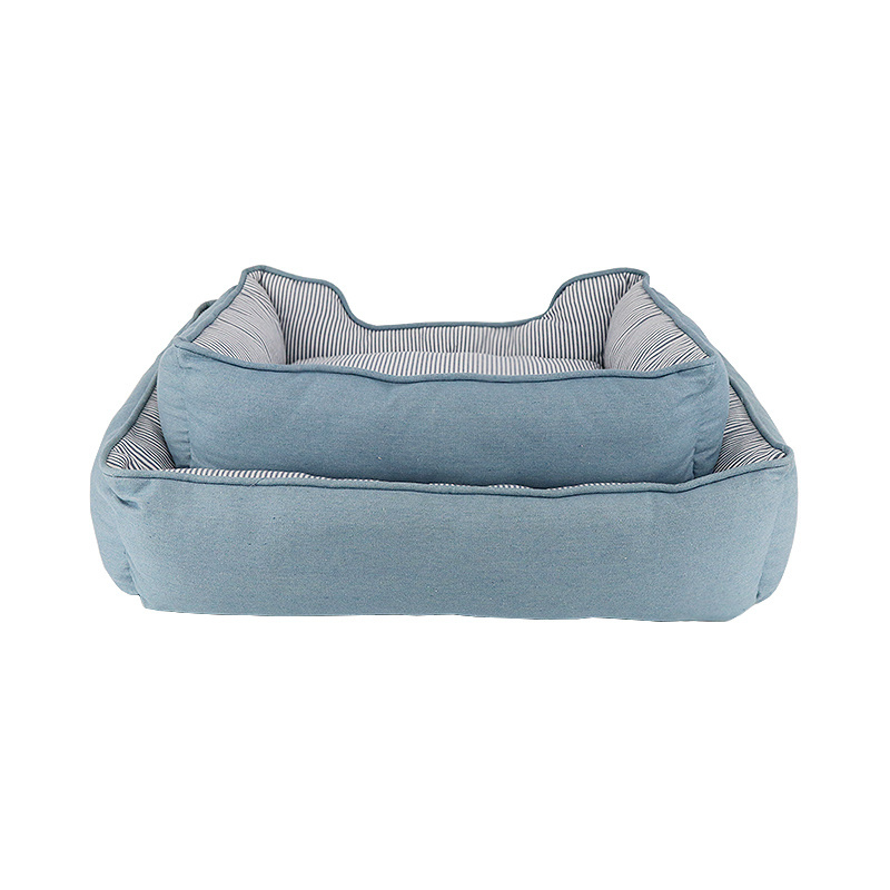 Cheapest pet beds modern comfortable square print canvas dog and cat bed