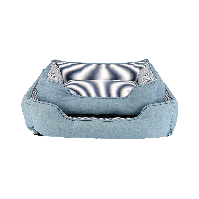 Cheapest pet beds modern comfortable square print canvas dog and cat bed