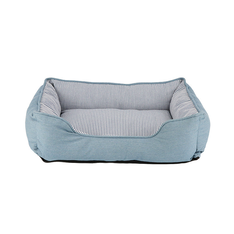 Cheapest pet beds modern comfortable square print canvas dog and cat bed