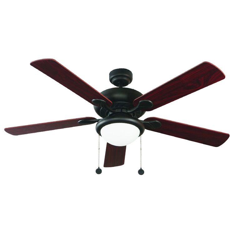 Wholesale Modern Ceiling Fans Low Profile Customized Metal E27 Ac 52 Inch Led Ceiling Fan Pull Chain With Lighting