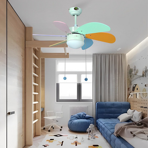 Nordic Beautiful Living Room Indoor Kids Ceiling Fan Nordic Ventilateur Plafond Flush Mount Ceiling Fan With Light