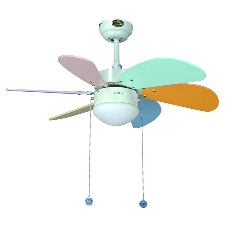 Nordic Beautiful Living Room Indoor Kids Ceiling Fan Nordic Ventilateur Plafond Flush Mount Ceiling Fan With Light