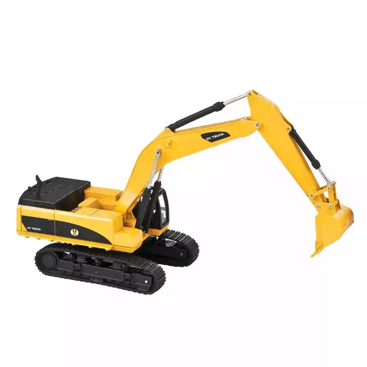 Alloy Engineering Excavator Road Crusher Diecast Truck Collectible Metal Car Toys For Kids Free Wheel Alloy Diecast Truck