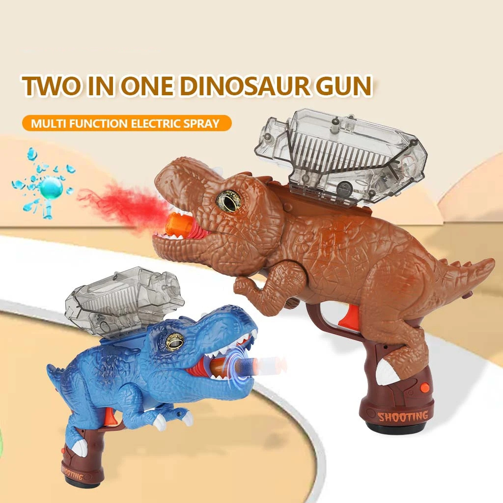 New Plastic Toys Outdoor Play Shooting 3 in 1 Water Bomb Toy Guns with Light Spray Dinosaur Crystal Gel Balls Soft Bullet Gun