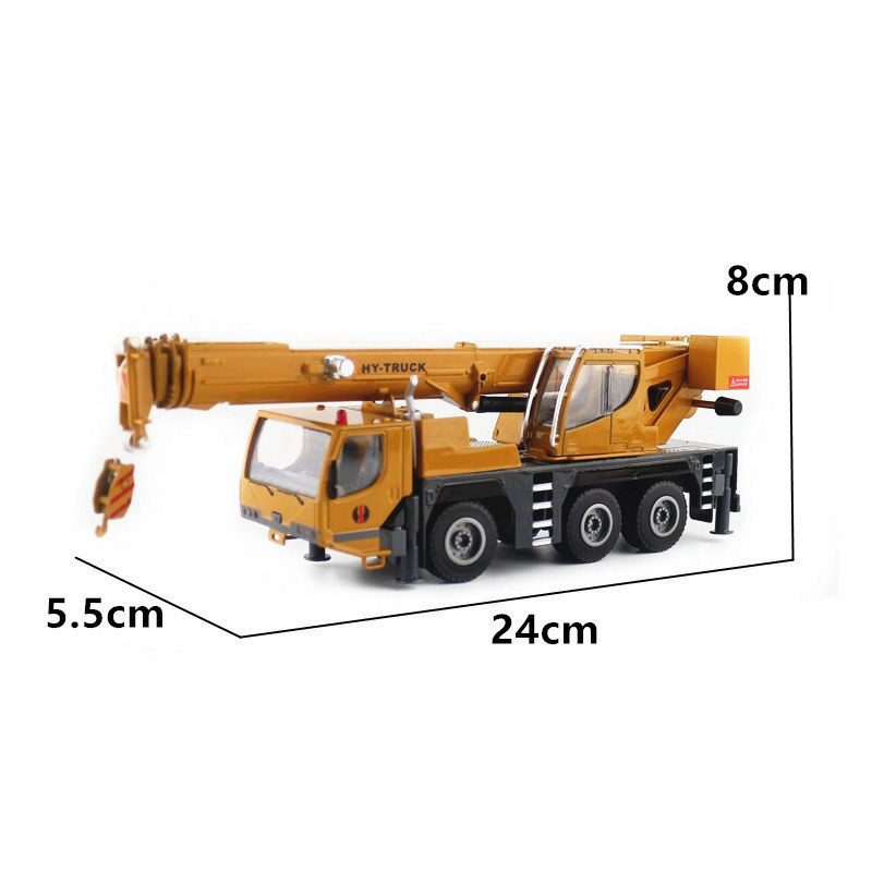 2024 Hot Sale 1:50 Scale Construction Vehicle  Tower Tyre Zinc Metal Diecast Engineering Crane Truck Model Alloy Crane Toys