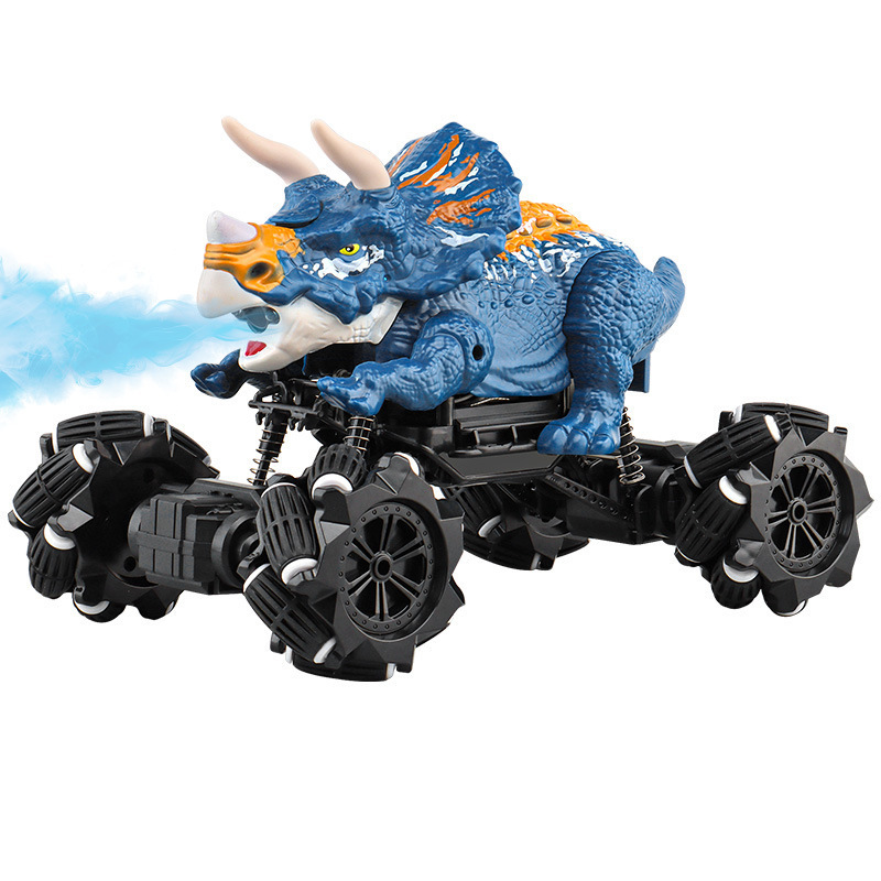 2.4G Remote Control Plastic Animal Dinosaur Toy Car Cool Sound Light Spray Drift Electric RC Monster Car Kids for Sale