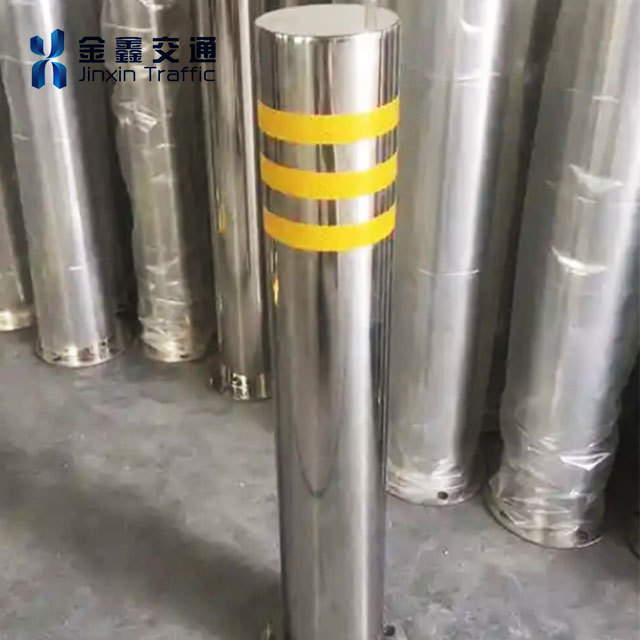 Street Semi-Dome Top 304 Stainless Steel No Parking Bollard