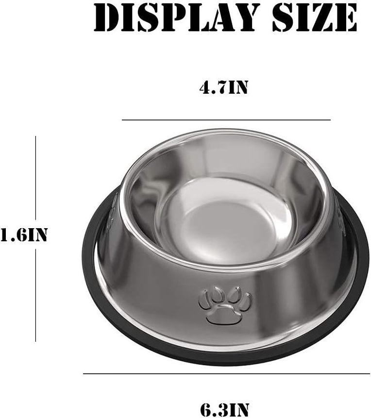 Medium Large Dogs 64oz Large Heavy Dog Bowls Stainless Steel Insulated Black Pet Bowl Premium Dog Water Bowl