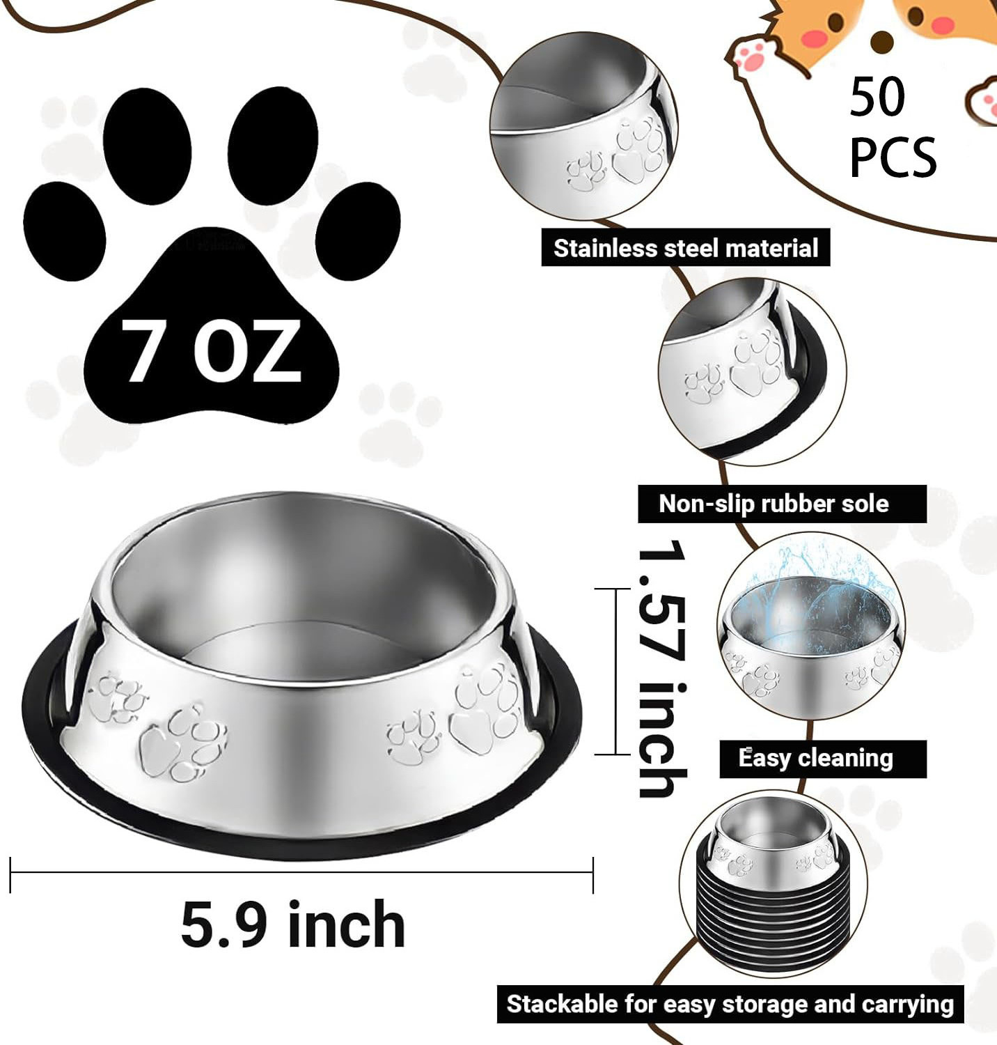 stainless steel bowls cat dog pet automatic feeder pet smart feeder dog cat food bowl pet bowls & feeders