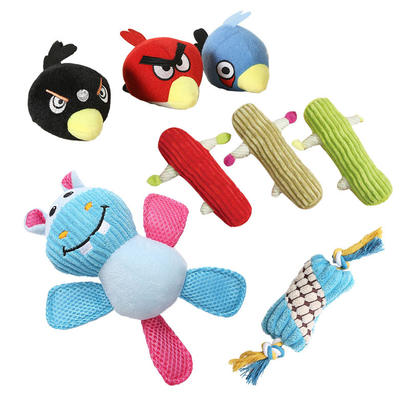 Wholesale Customized OEM Toys Plush Set Bundle Stuffed Soft Plush Dog Toy Bulk Pet Dog Squeaky Plush Toys Pack Cute Puppy Dog