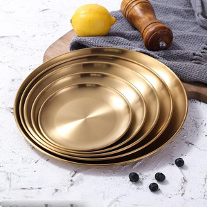 Hot Seller Korean Dish Serving Trays Stainless Steel Decorative Oval Serving Plates Snack Dish For Hotel Restaurant