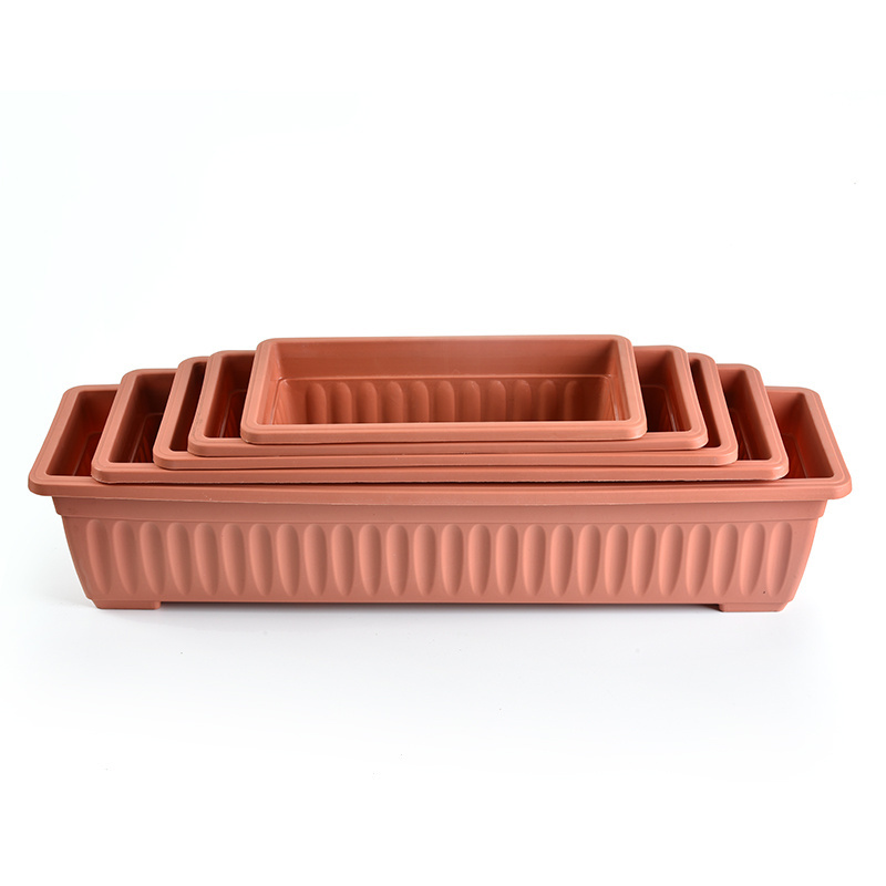 Rectangle Balcony Plastic Flower Pot Large Outdoor Plant Pot Raised Garden Planters Rectangular Planter Box