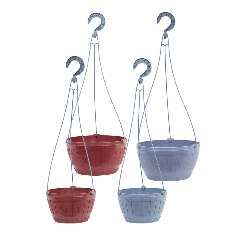 Plastic Hanging Pots Pots Hanging Planter for Plants with Attach Saucer and Plastic Hanger, Wholesale Plastic - Assorted Color