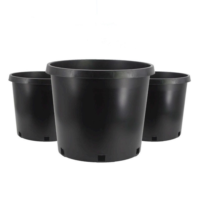 Good Hot Selling Black Round gallon plant pot black nursery plastic flower pot 1, 2, 5 gallon pots